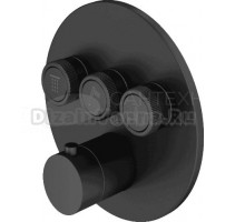Термостатический смеситель встраиваемый Plumberia Selection PSBOX PSB1903NO С ВНУТРЕННЕЙ ЧАСТЬЮ, матовый черный