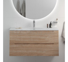 Тумба с раковиной BelBagno Etna 100 rovere bianco, раковина BB-8099-100
