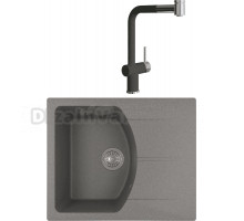 Комплект Мойка Florentina Паола 620 черная + Смеситель Палермо черный