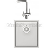 Комплект Мойка Florentina Оптима OHM.400.400 + Смеситель Арес SS нержавеющая сталь