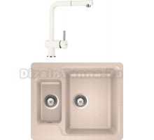 Комплект Мойка Schock Cambridge 60 Cristalite альпина + Смеситель Cristalite Epos-D выдвижной излив, альпина