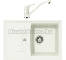 Комплект Мойка Schock Genius 45D Small (D-100S) Cristalite альпина + Смеситель Cristalite Neos альпина