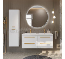 Мебель для ванной комнаты Cezares Eco 120 4 ящика, ручки сатиновое золото, bianco opaco