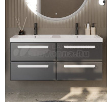 Тумба с раковиной Cezares Eco 120 4 ящика, ручки сатин, grafito