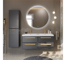 Мебель для ванной комнаты Cezares Eco 120 4 ящика, ручки сатиновое золото, grafito