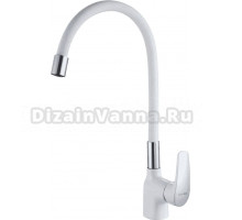 Смеситель для кухни Shevanik S443-1 с гибким изливом, белый