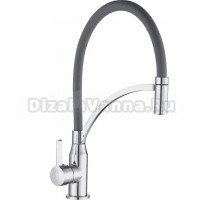 Смеситель для кухни Shevanik S643-9 с гибким изливом, хром, серый
