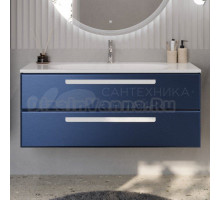 Тумба с раковиной Cezares Eco 120 2 ящика, ручки сатин, sapfiro