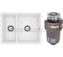 Комплект Мойка Alveus Omni Granital 50 arctic + Измельчитель Bort Titan 5000