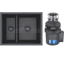 Комплект Мойка Alveus Omni Granital 50 deep black + Измельчитель Bort Titan Extra