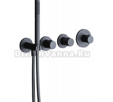 Термостатический смеситель встраиваемый Paffoni Modular Box MDE000NO С ВНУТРЕННЕЙ ЧАСТЬЮ, матовый черный