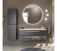 Мебель для ванной комнаты Cezares Eco 120 2 ящика, ручки сатиновое золото, grafito