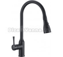 Смеситель для кухни Shevanik S163H с выдвижным изливом, черный