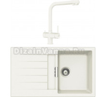 Комплект Мойка Schock Primus 45D (D-100) Cristalite альпина + Смеситель Cristalite Vitus full colour альпина