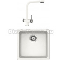 Комплект Мойка Schock Quadro 50 Cristalite альпина + Смеситель Cristalite Wellus New альпина