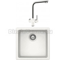 Комплект Мойка Schock Quadro 700512U 50 Cristalite альпина + Смеситель Cristalite Vitus альпина