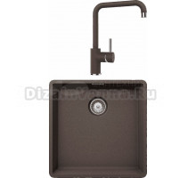 Комплект Мойка Schock Brooklyn 50 Cristalite мокка + Смеситель Cristalite Fonos мокка