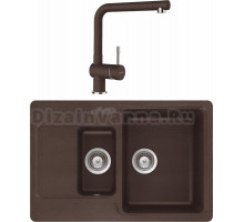 Комплект Мойка Schock Cambridge 60D Cristalite мокка + Смеситель Cristalite Pia мокка