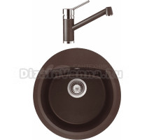 Комплект Мойка Schock Eclipse 45 Cristalite мокка + Смеситель Cristalite Pila мокка