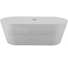 Акриловая ванна Art&Max AM-520-1700-790 170x80 см, отдельностоящая, белая, овальная, со сливом-переливом, с донным клапаном