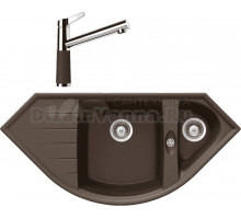 Комплект Мойка Schock Genius 90C (C-150) Cristalite мокка + Смеситель Cristalite SC-510 мокка