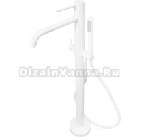 Напольный смеситель для ванны с душем Paffoni Light LIG032BO С ВНУТРЕННЕЙ ЧАСТЬЮ, матовый белый