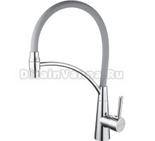 Смеситель для кухни Shevanik S743-9 с гибким изливом, хром, серый