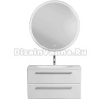 Мебель для ванной комнаты Cezares Eco 90 2 ящика, ручки сатин, bianco lucido