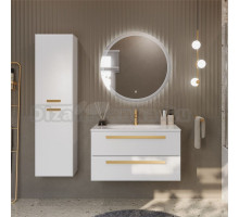 Мебель для ванной комнаты Cezares Eco 90 2 ящика, ручки сатиновое золото, bianco lucido