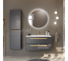 Мебель для ванной комнаты Cezares Eco 90 2 ящика, ручки сатиновое золото, grafito