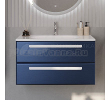Тумба с раковиной Cezares Eco 90 2 ящика, ручки сатин, sapfiro