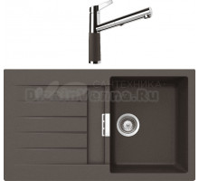 Комплект Мойка Schock Primus 45D (D-100) Cristalite мокка + Смеситель Cristalite SC-510-D выдвижной излив, мокка