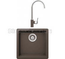 Комплект Мойка Schock Quadro 700513U 50 Cristalite мокка + Смеситель Cristalite Simi мокка