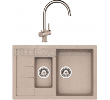 Комплект Мойка Schock Aster 60D Cristalite саббиа + Смеситель Cristalite Ares саббиа