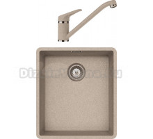 Комплект Мойка Schock Brooklyn 45 Cristalite саббиа + Смеситель Cristalite Cosmo саббиа