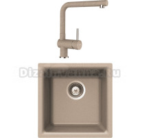 Комплект Мойка Schock Euro 40 (N-100) Cristalite саббиа + Смеситель Cristalite Pia-D выдвижной излив, саббиа