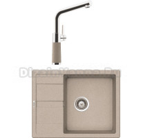 Комплект Мойка Schock Optima 50D Cristalite саббиа + Смеситель Cristalite SC-540 саббиа