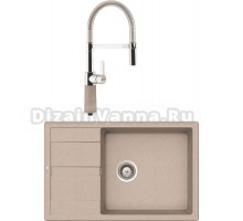 Комплект Мойка Schock Optima 60D Max Cristalite саббиа + Смеситель Cristalite SC-550 с гибким изливом, саббиа