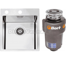 Комплект Мойка Alveus Pure 10 нержавеющая сталь + Измельчитель Bort Titan Max Power FullControl