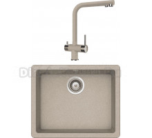 Комплект Мойка Schock Quadro 700522U 60 (N-100) Cristalite саббиа + Смеситель Cristalite Wellus New саббиа