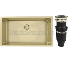 Комплект Мойка Alveus Quadrix Monarch 60 золото + Измельчитель Bone Crusher BC 610-AS
