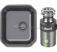 Комплект Мойка Alveus Variant Monarch 40 антрацит + Измельчитель Bort Titan 4000 Plus