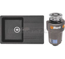 Комплект Мойка AQUATON Аманда графит + Измельчитель Bort Titan Max Power FullControl