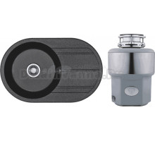 Комплект Мойка AQUATON Амира графит + Измельчитель Status Premium 300