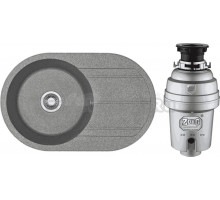 Комплект Мойка AQUATON Амира серая + Измельчитель Zorg Inox D ZR-75 D