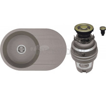 Комплект Мойка AQUATON Амира серый шелк + Измельчитель Zorg ZR-75 D BRONZE