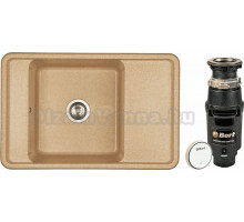 Комплект Мойка AQUATON Беллис 78 песочная + Измельчитель Bort Master Eco Control