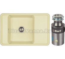 Комплект Мойка AQUATON Беллис 78 шампань + Измельчитель Bort Titan 4000 Plus
