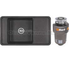 Комплект Мойка AQUATON Беллис 87 графит + Измельчитель Bort Titan 5000