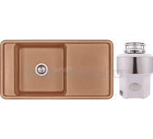 Комплект Мойка AQUATON Беллис 97 терракотовая + Измельчитель Status Premium 350